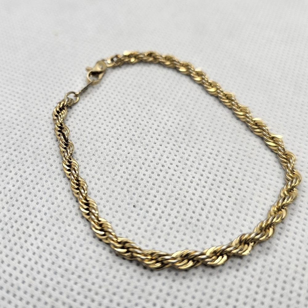 Gold Tone Rope Chain Bracelet - Picture 5 of 5